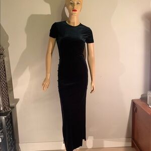 Elegant Dark Green Velvet Dress